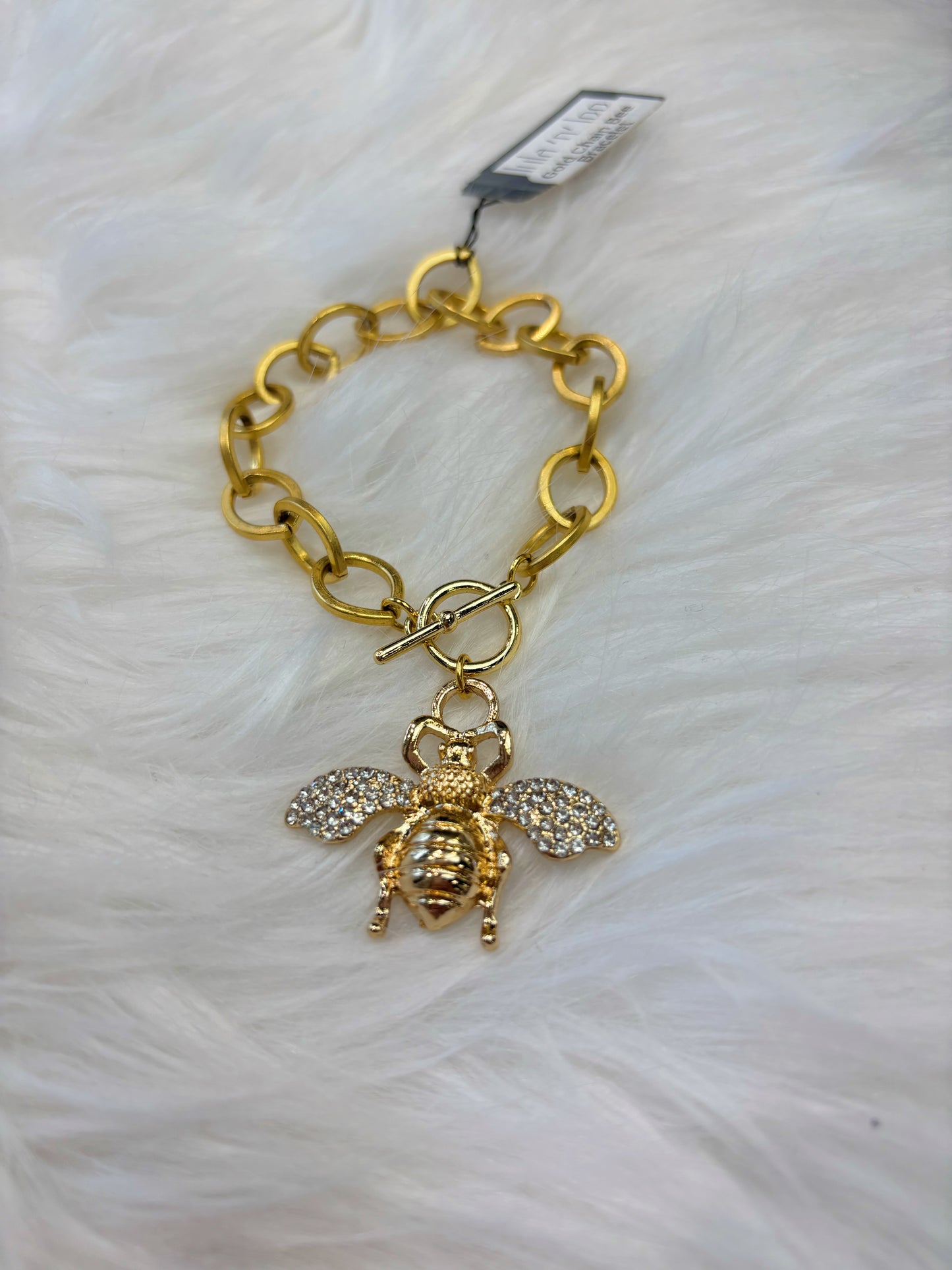 Gold Chain Bee Bracelet