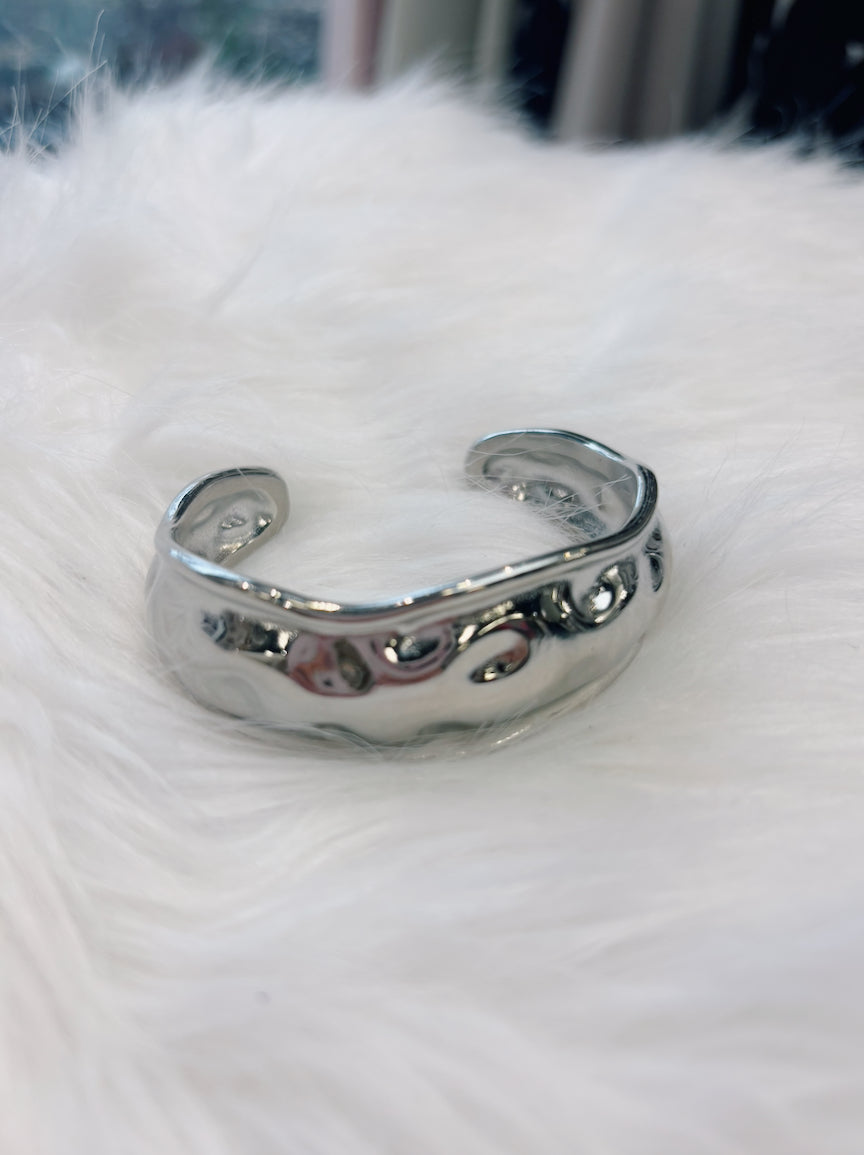 Hammered Silver Bangle