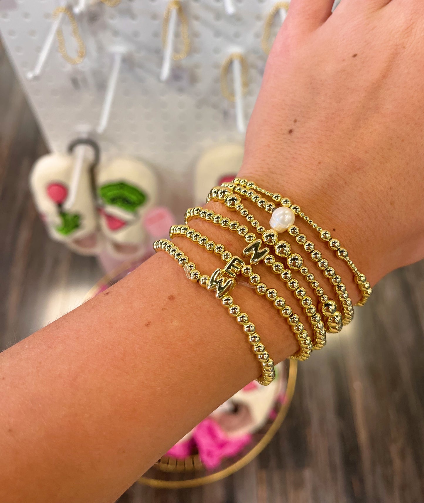 Bubble Letter Bead Bracelet