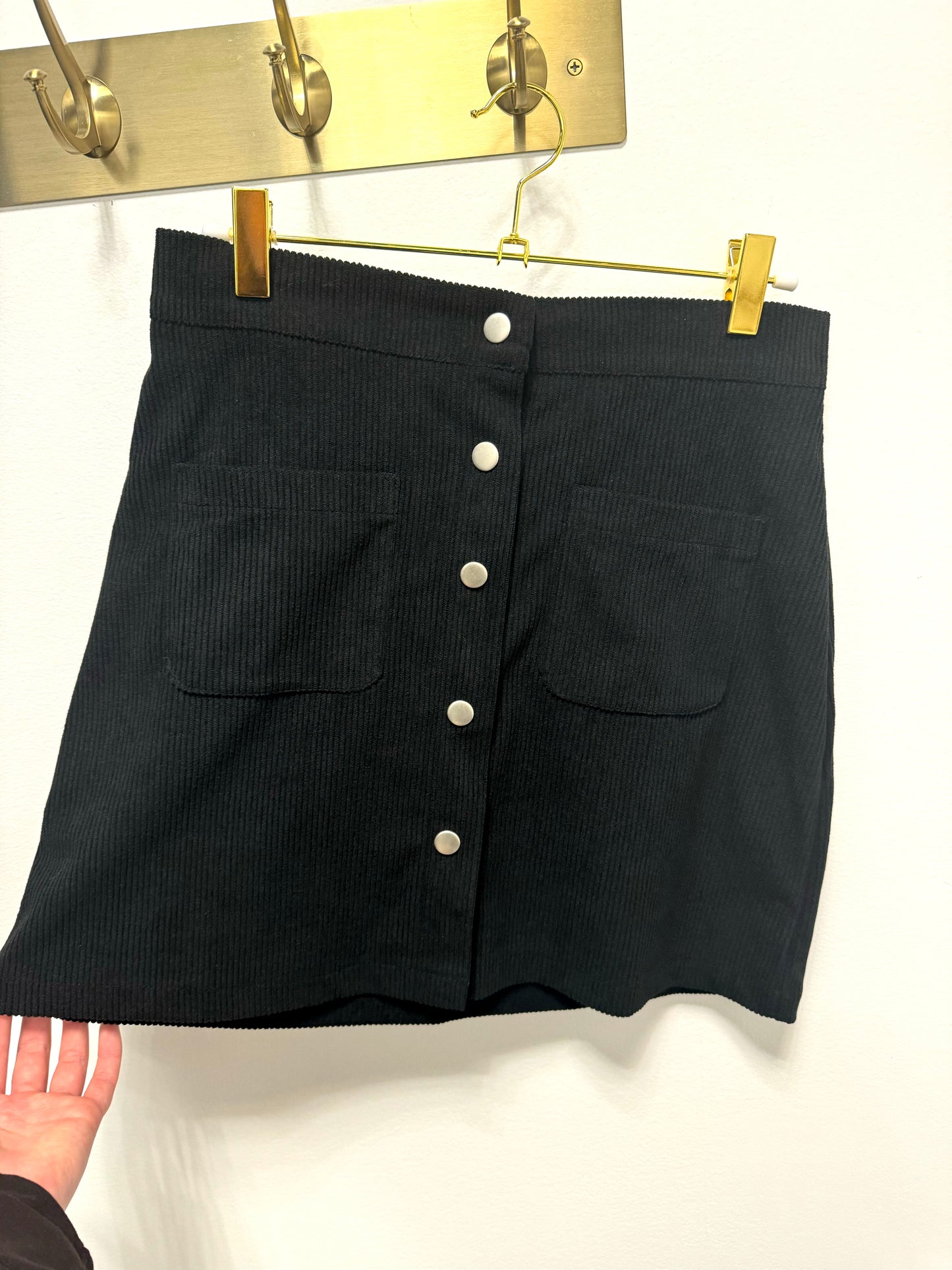 High Waist Corduroy Mini Skirt