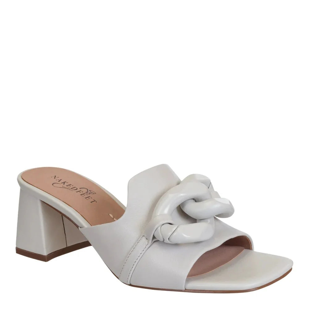 Naked Feet Coterie Heeled Sandal W/ Chunky Chain