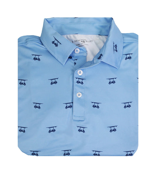 Youth Bell Golf Cart Print Polo