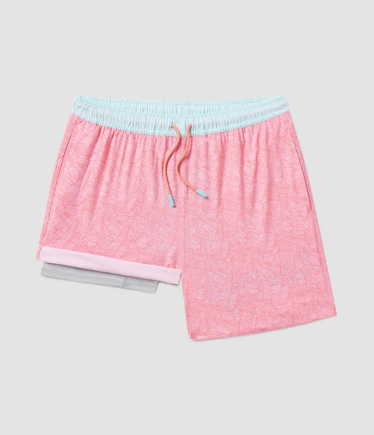 Block Party Swim Shorts- Coral Palms