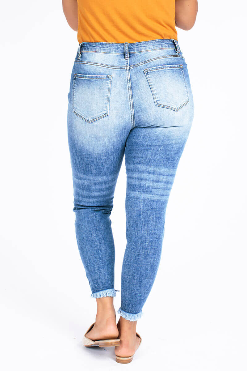 Kancan KC7274M-CURVY PLUS HIGH RISE ANKLE SKINNY JEAN