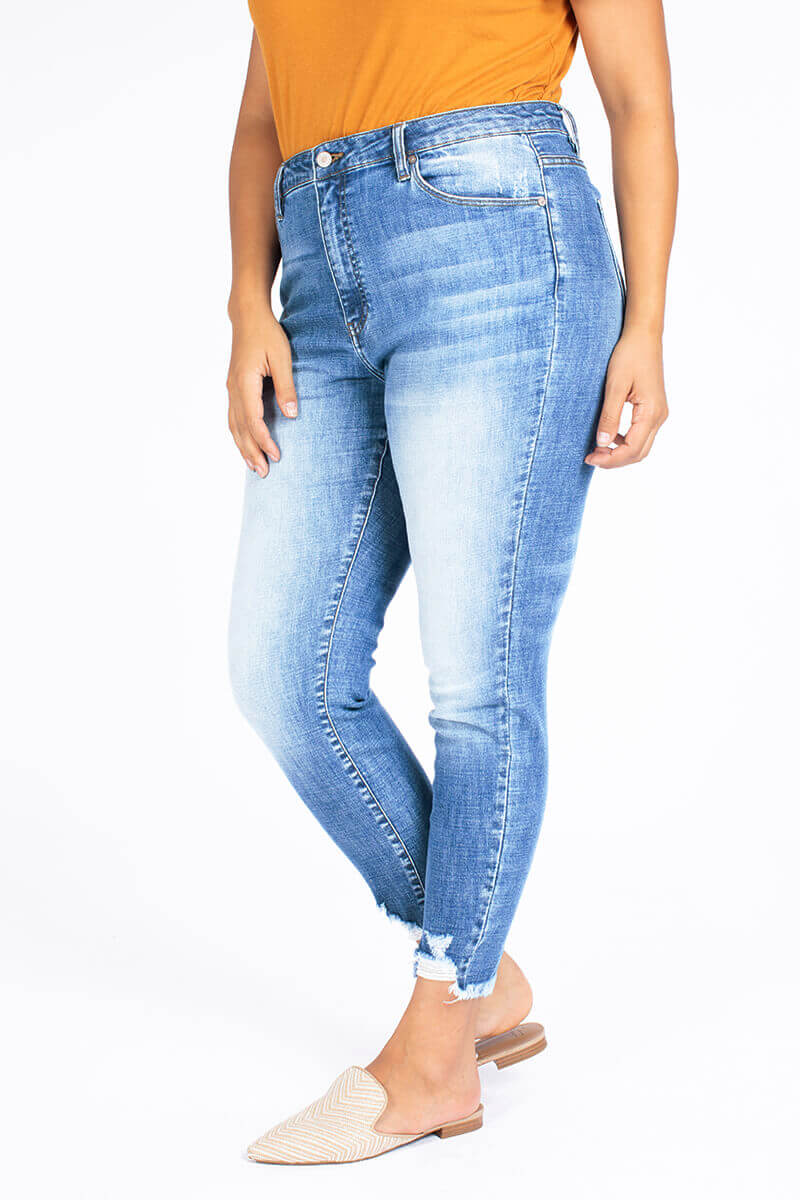 Kancan KC7274M-CURVY PLUS HIGH RISE ANKLE SKINNY JEAN