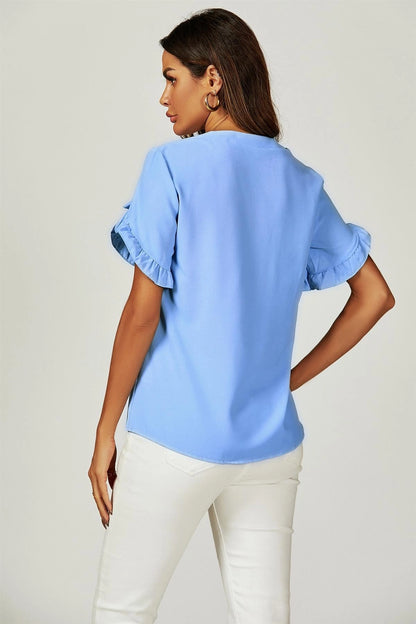 Light Blue Frill Blouse