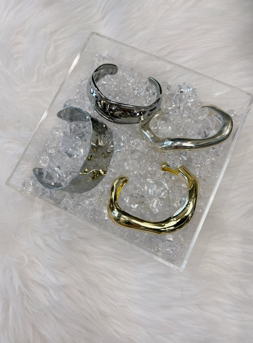 Wide Silver Bangle