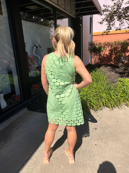 Polka Dot Sleeveless Dress Apple Green