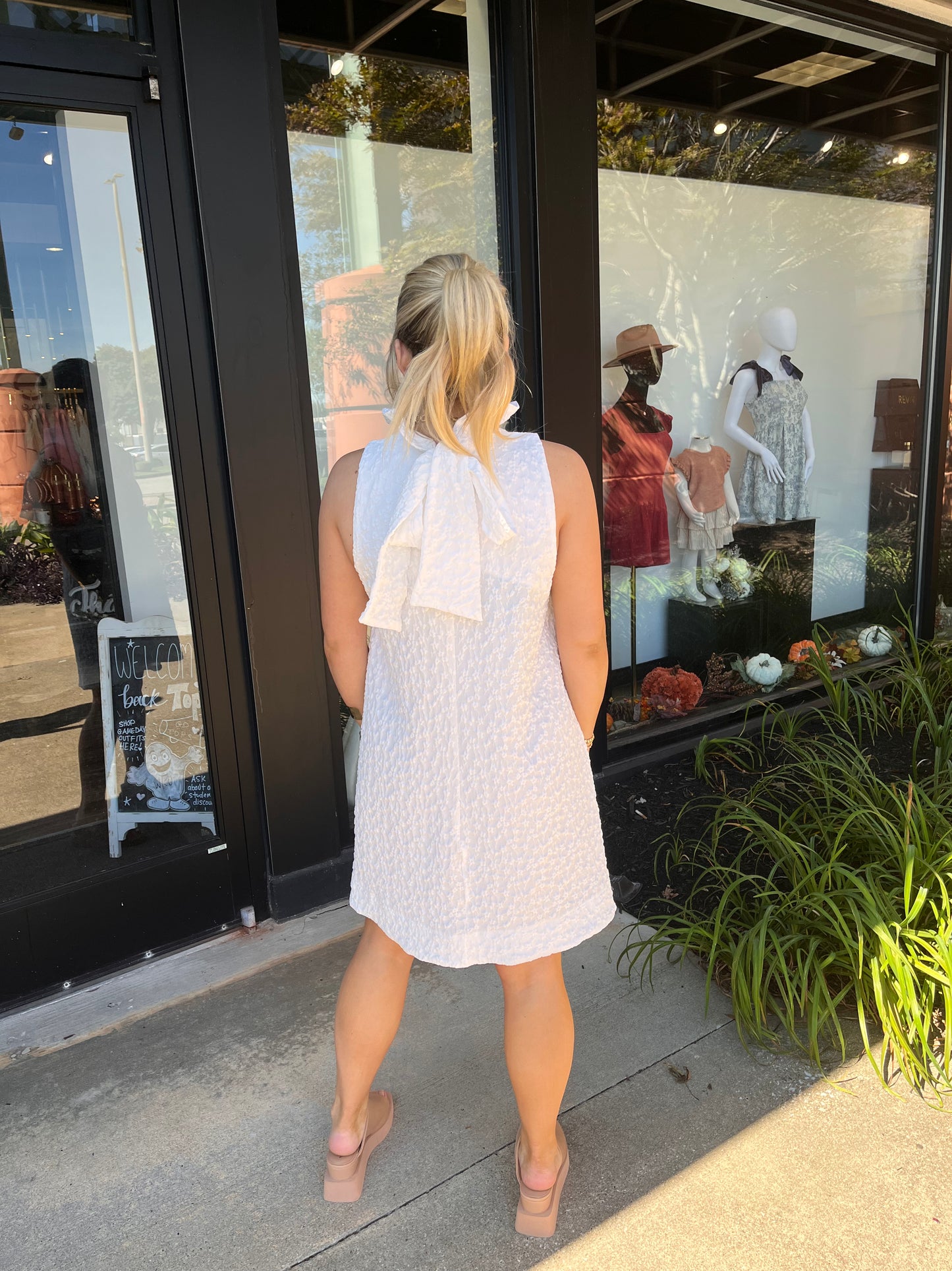 Off White Floral Lace Dress