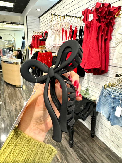 Matte Bow Hair Claw Clip