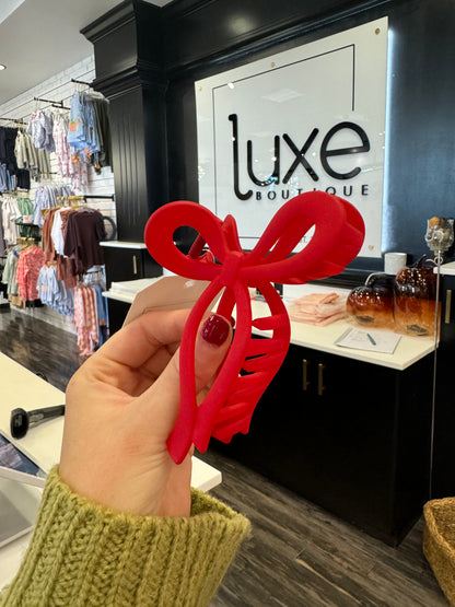 Matte Bow Hair Claw Clip