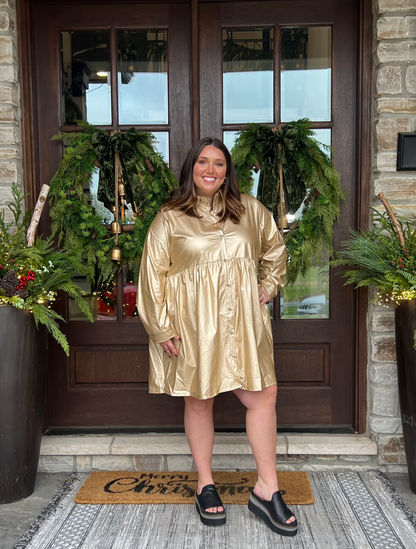 Jodifl Long Sleeve Button Down Dress G10773-plus