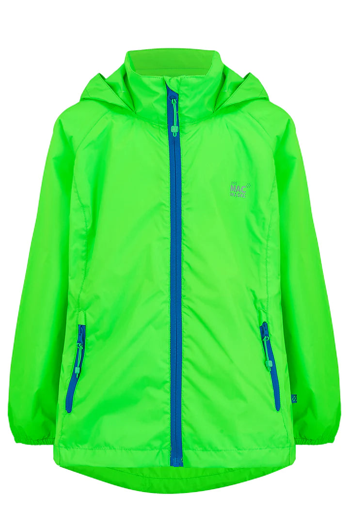 Mini Neon Zip Youth Rain Coat