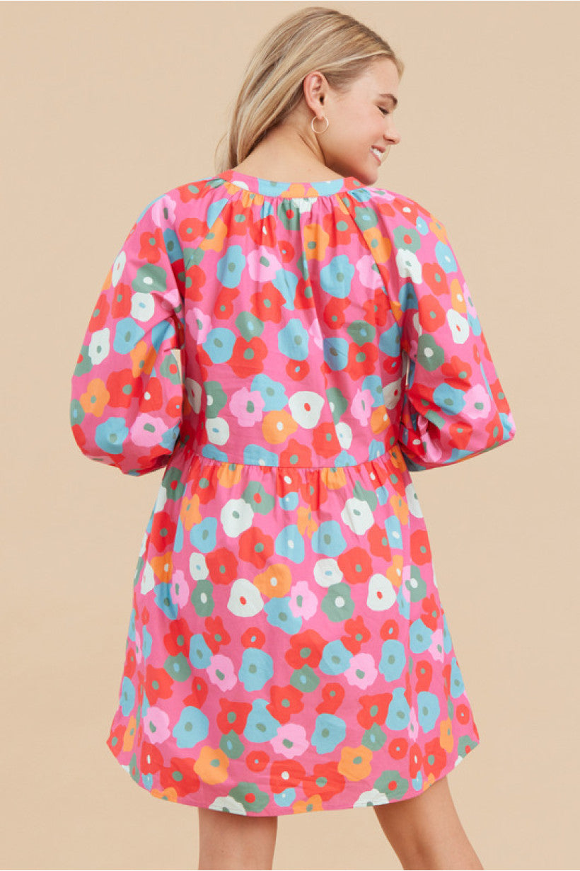 Jodifl #G11011 Long Sleeve Floral Dress