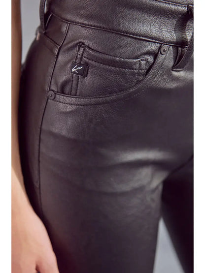 Kancan KC2015BK HIGH RISE PU ANKLE SKINNY